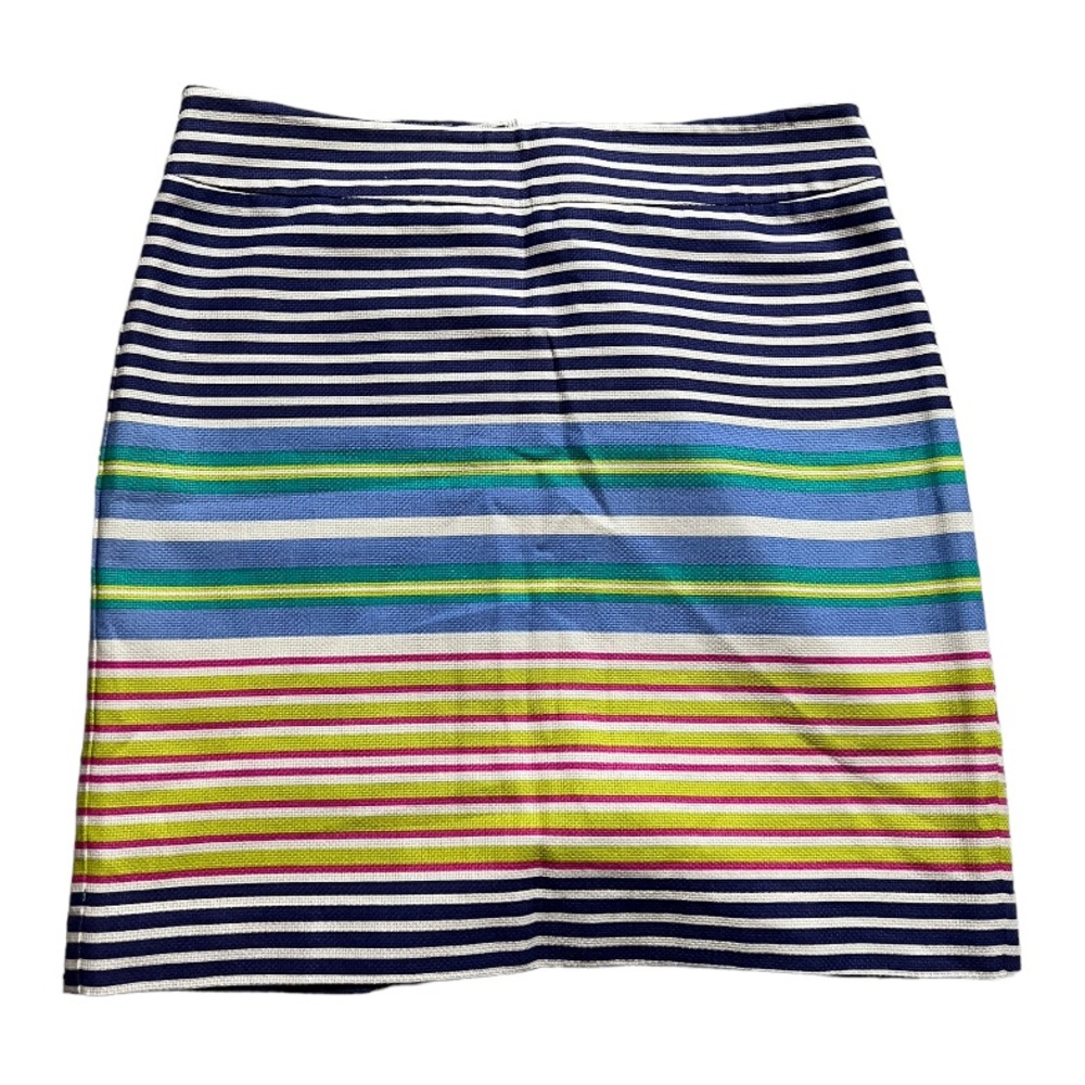 Loft multi striped mini‎ skirt sz 8